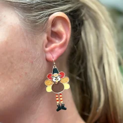 Glitter Turkey Dangle Earrings