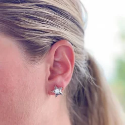 Glittery Star Stud Set of 3 - Patriotic