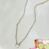 Glitzy Chain Heart Necklace - White