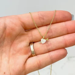 Glitzy Gold Cupid's Arrow Pendant Necklace