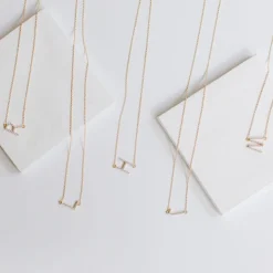 Glitzy Gold Sideways Initial Necklace