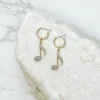 Glitzy Note Music Huggie Hoop Dangle Earrings