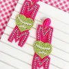 Glitzy Tennis Mom Beaded Dangle Earrings