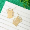 Gold Beer Mug Dangle Earrings