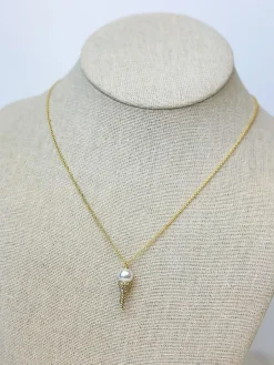 Gold Dipped Tee Time Pendant Necklace