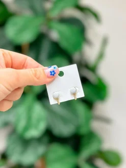 Gold Golf Ball Stud Earrings