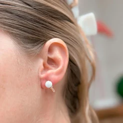 Gold Golf Ball Stud Earrings