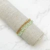 Gold Link & Chunky Chain Layer Bracelet - Green