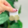 Gold Plated Shell Stud Earrings