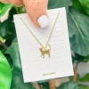 Gold-Dipped Kitty Cat Pendant Necklace