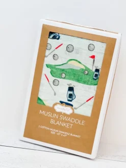 Golf Muslin Swaddle Blanket by Mud Pie