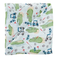 Golf Muslin Swaddle Blanket by Mud Pie