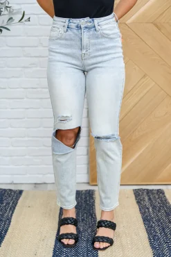 Good Karma Light Wash Distressed Jeans