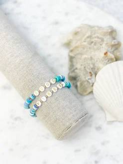 'Good Vibes' Stretch Bracelet Set - Blue Multi