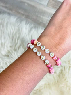 'Good Vibes' Stretch Bracelet Set - Pink Multi