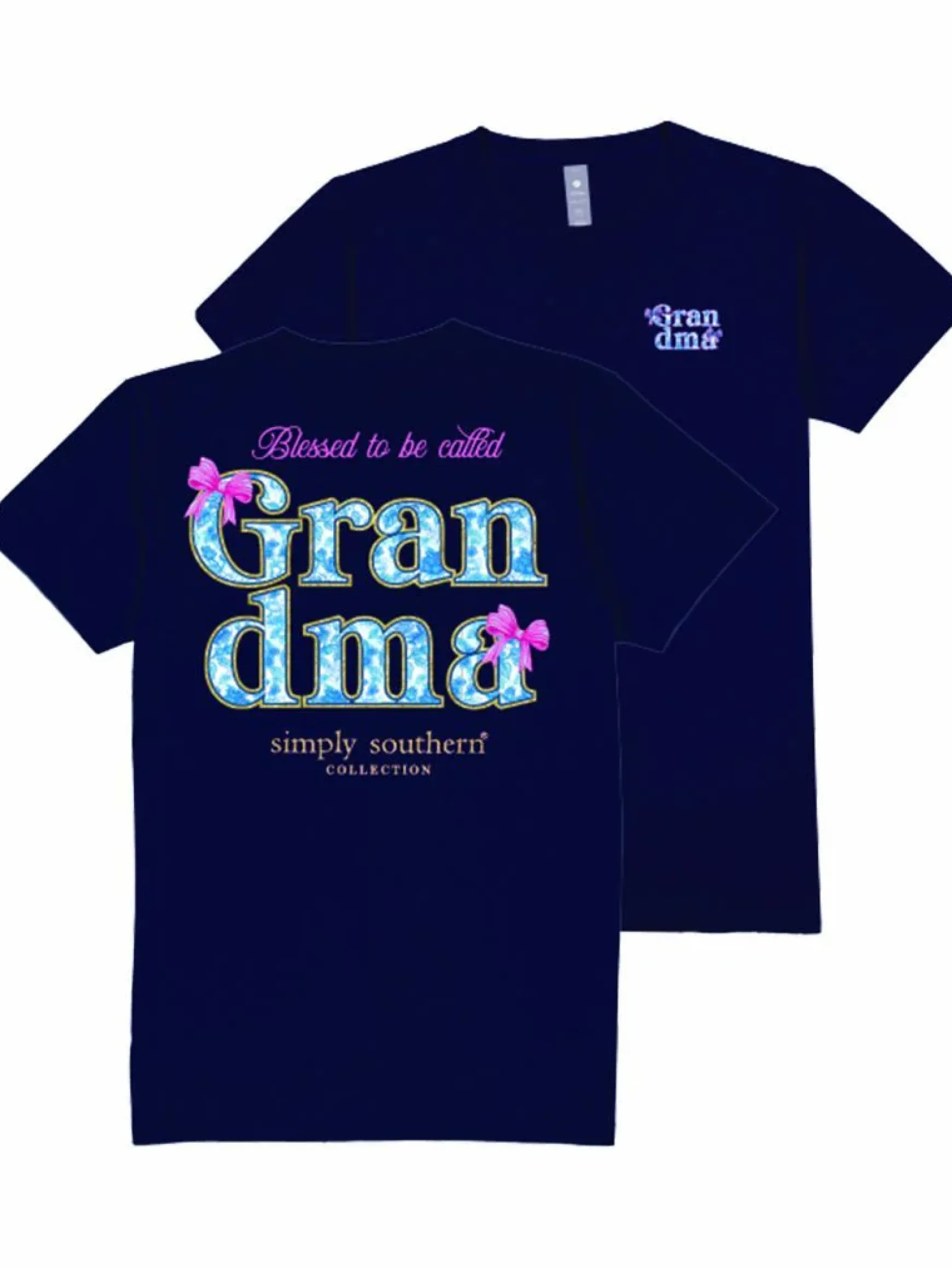 'Grandma' Blue Rose & Bows Short Sleeve Tee by Simply Southern