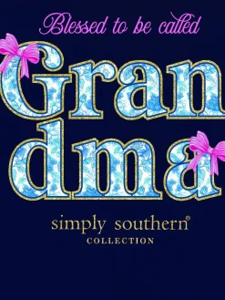 'Grandma' Blue Rose & Bows Short Sleeve Tee by Simply Southern