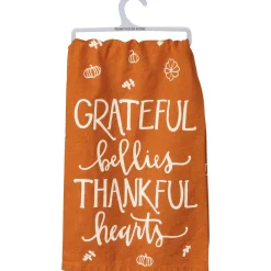 'Grateful Bellies Thankful Hearts' Kitchen Towel