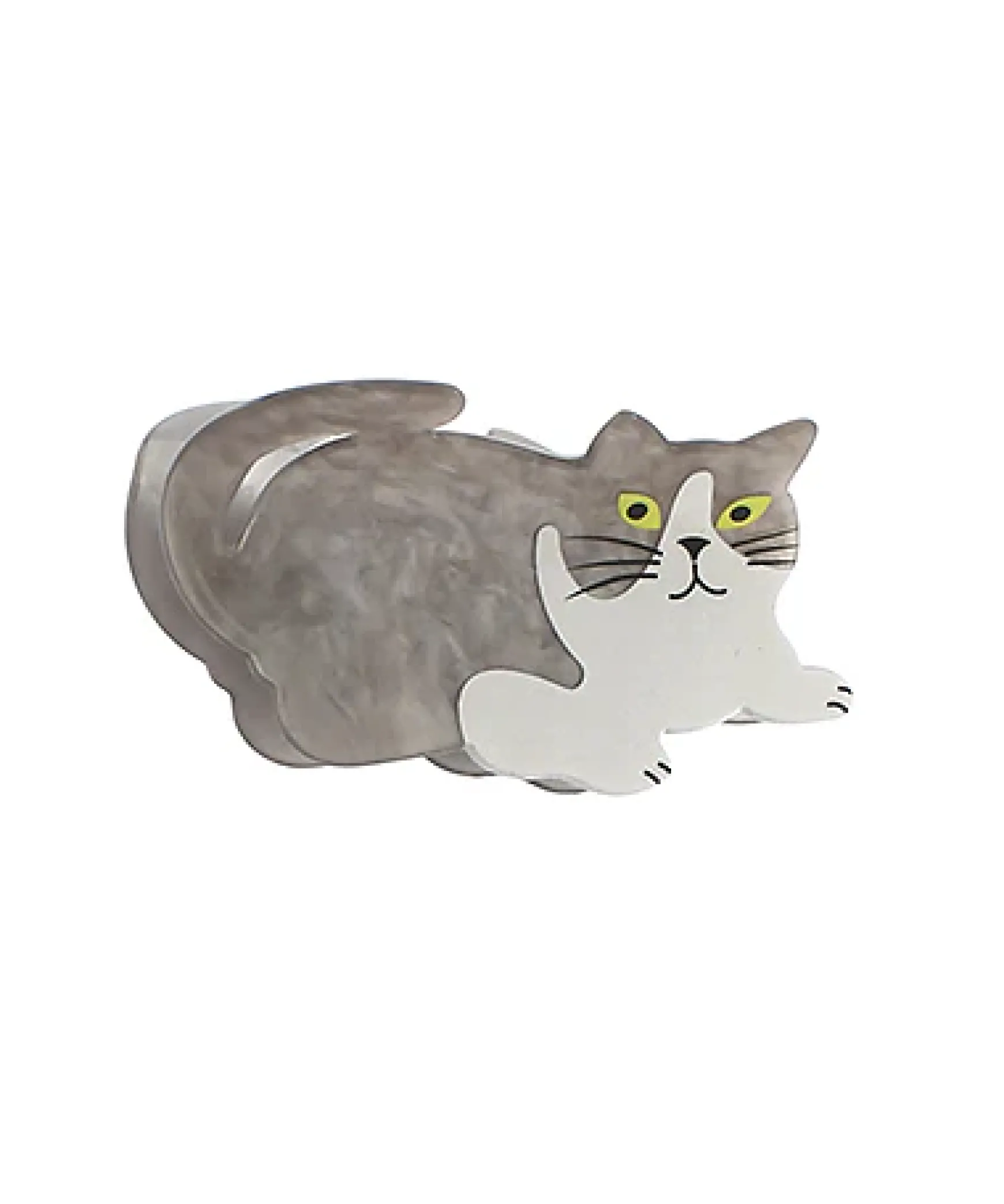 Gray Cat Hair Claw Clip
