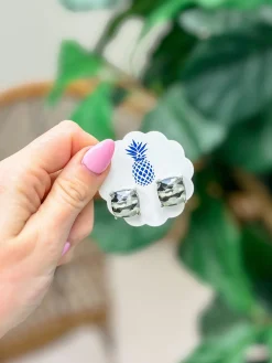 Grey Camouflage Stud Earrings