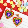 Growing Rainbow Heart Dangle Earrings