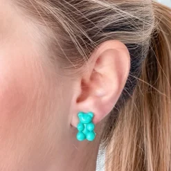 Gummy Bear Stud Earrings - Turquoise