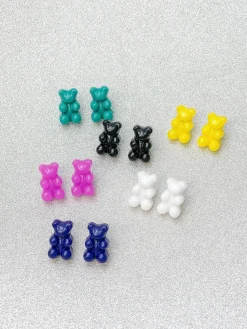 Gummy Bear Stud Earrings - Jet