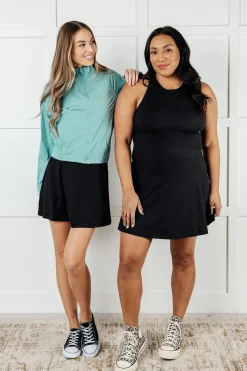 Gym and Tonic Butter Romper Dress in  Black