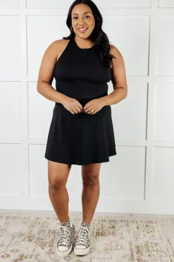 Gym and Tonic Butter Romper Dress in  Black