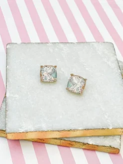 Gymnastics Printed Glass Stud Earrings