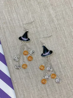 Halloween Witch Hat Dangle Earrings