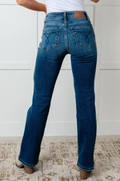 Hannah Mid Rise Thermal Bootcut Jeans by Judy Blue