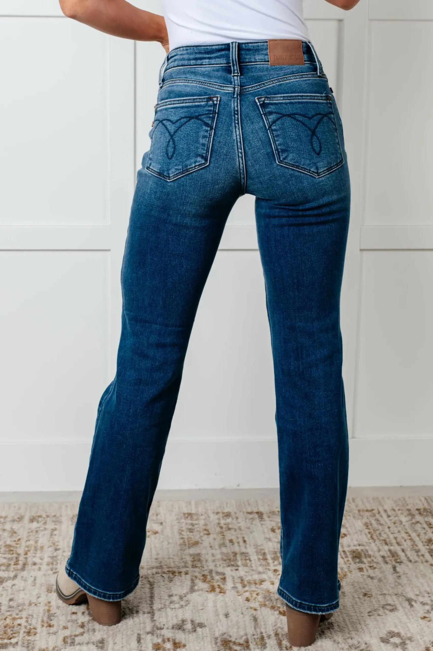 Hannah Mid Rise Thermal Bootcut Jeans by Judy Blue