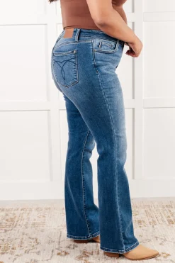 Hannah Mid Rise Thermal Bootcut Jeans by Judy Blue