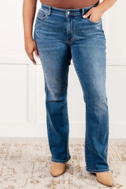 Hannah Mid Rise Thermal Bootcut Jeans by Judy Blue