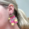 'Happy Birthday' Present Surprise Beaded Dangle Earrings
