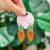 'Happy Easter' Carrot Dangle Earrings