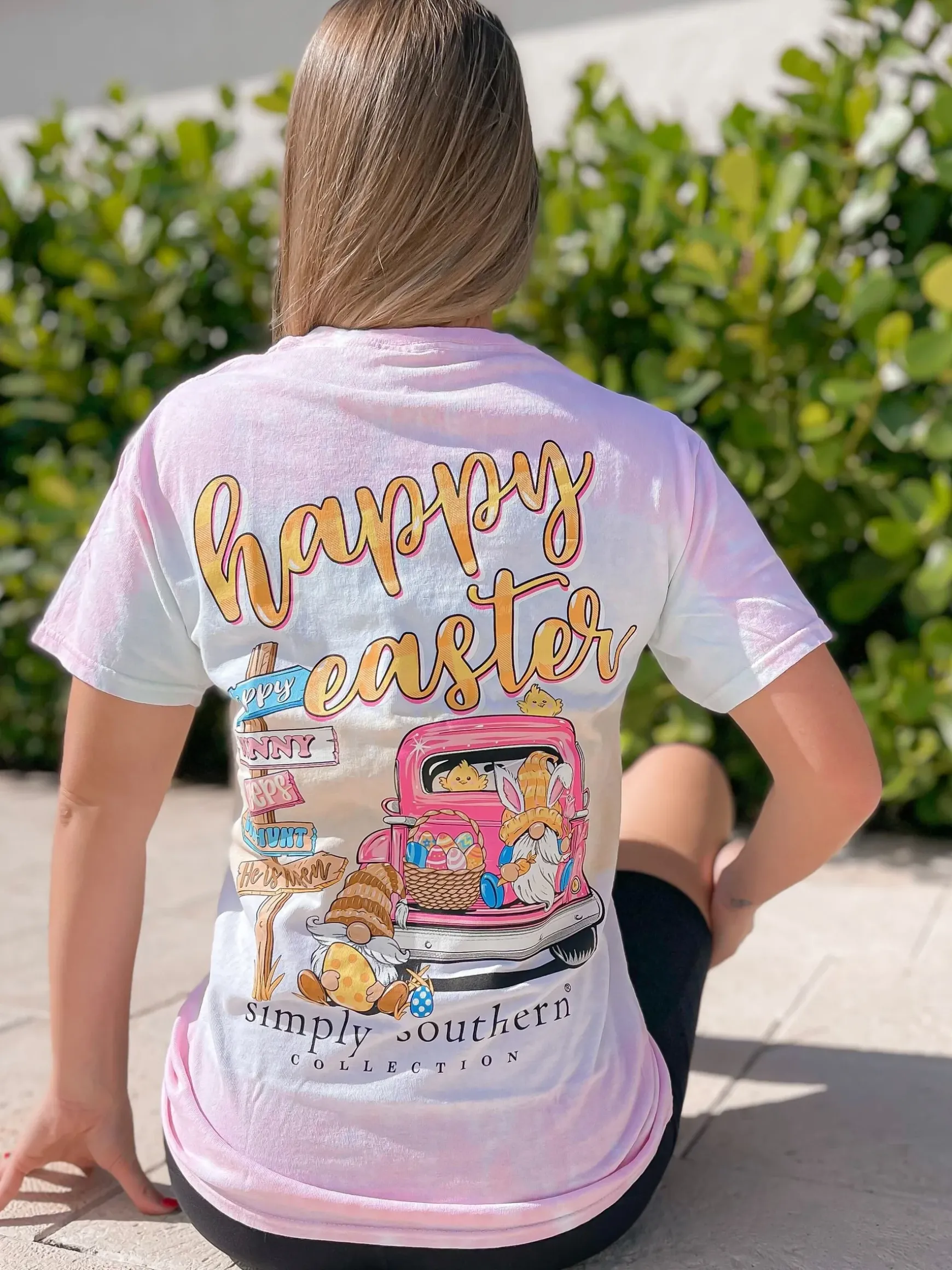 'Happy Easter' Gnome Short Sleeve Tie Dye Tee by Simply Southern