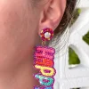 'Happy Easter' Sequin Dangle Earrings
