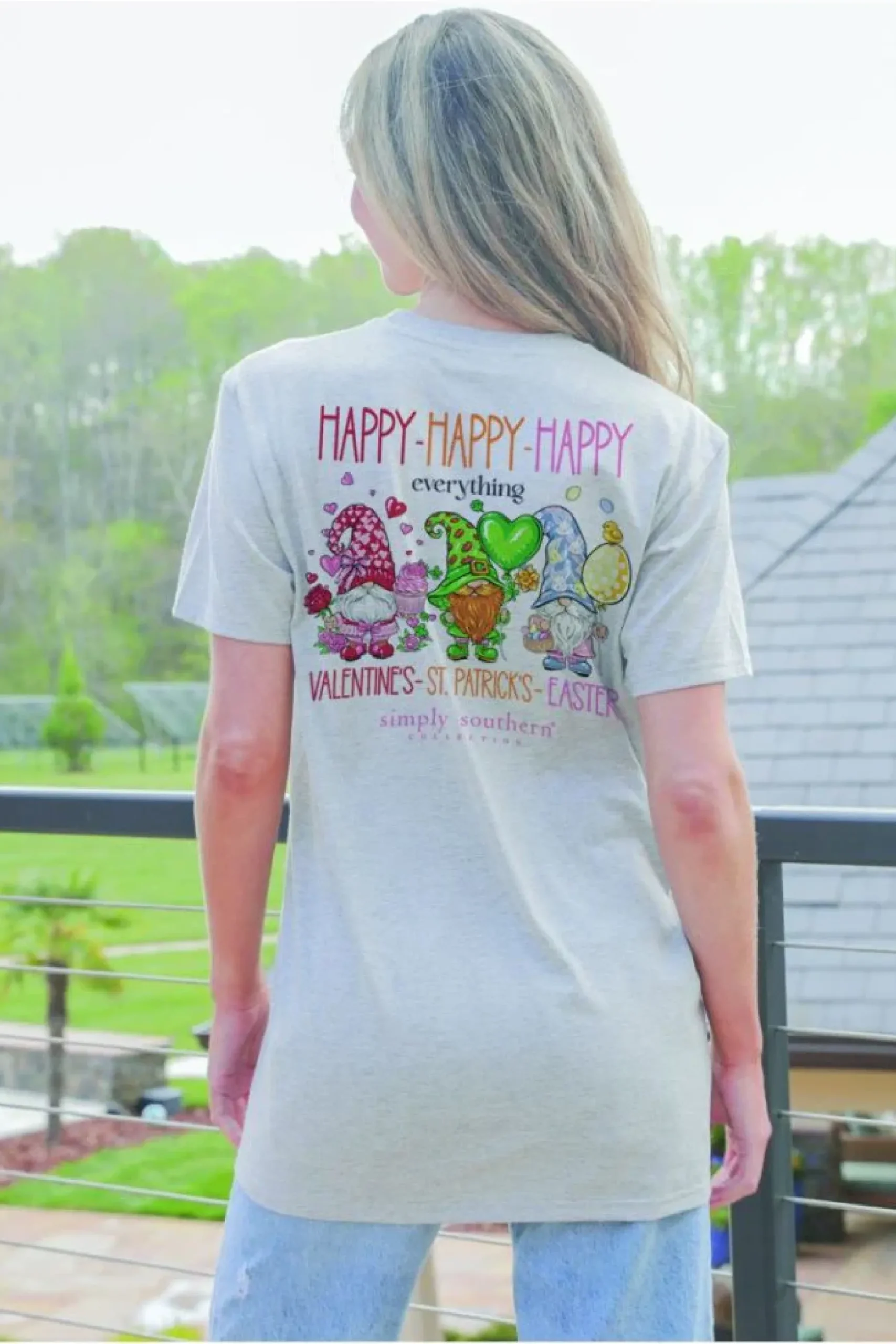 'Happy Everything' Spring Gnomes Short Sleeve Tee by Simply Southern