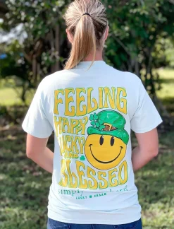 'Happy, Lucky, & Blessed' Short Sleeve Tee by Simply Southern