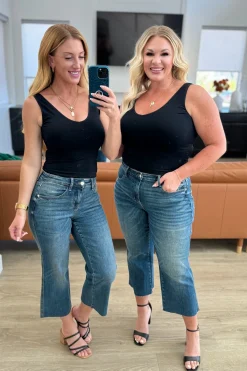 Hayes High Rise Wide Leg Crop Jeans by Judy Blue