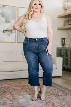 Hayes High Rise Wide Leg Crop Jeans by Judy Blue