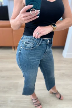 Hayes High Rise Wide Leg Crop Jeans by Judy Blue