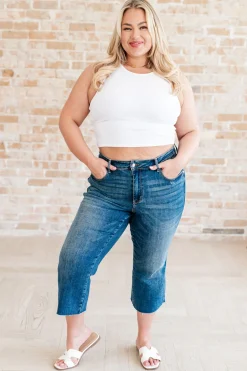 Hayes High Rise Wide Leg Crop Jeans by Judy Blue