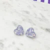 Heart Confetti Stud Earrings - Purple