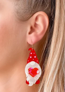 Heart Gnome Dangle Earrings