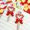 Heart Wand Beaded Dangle Earrings