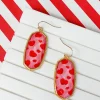 Heart-Print Portrait Dangle Earrings
