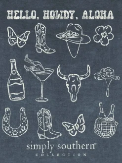 'Hello, Howdy, Aloha' Mineral Wash Short Sleeve Tee by Simply Southern